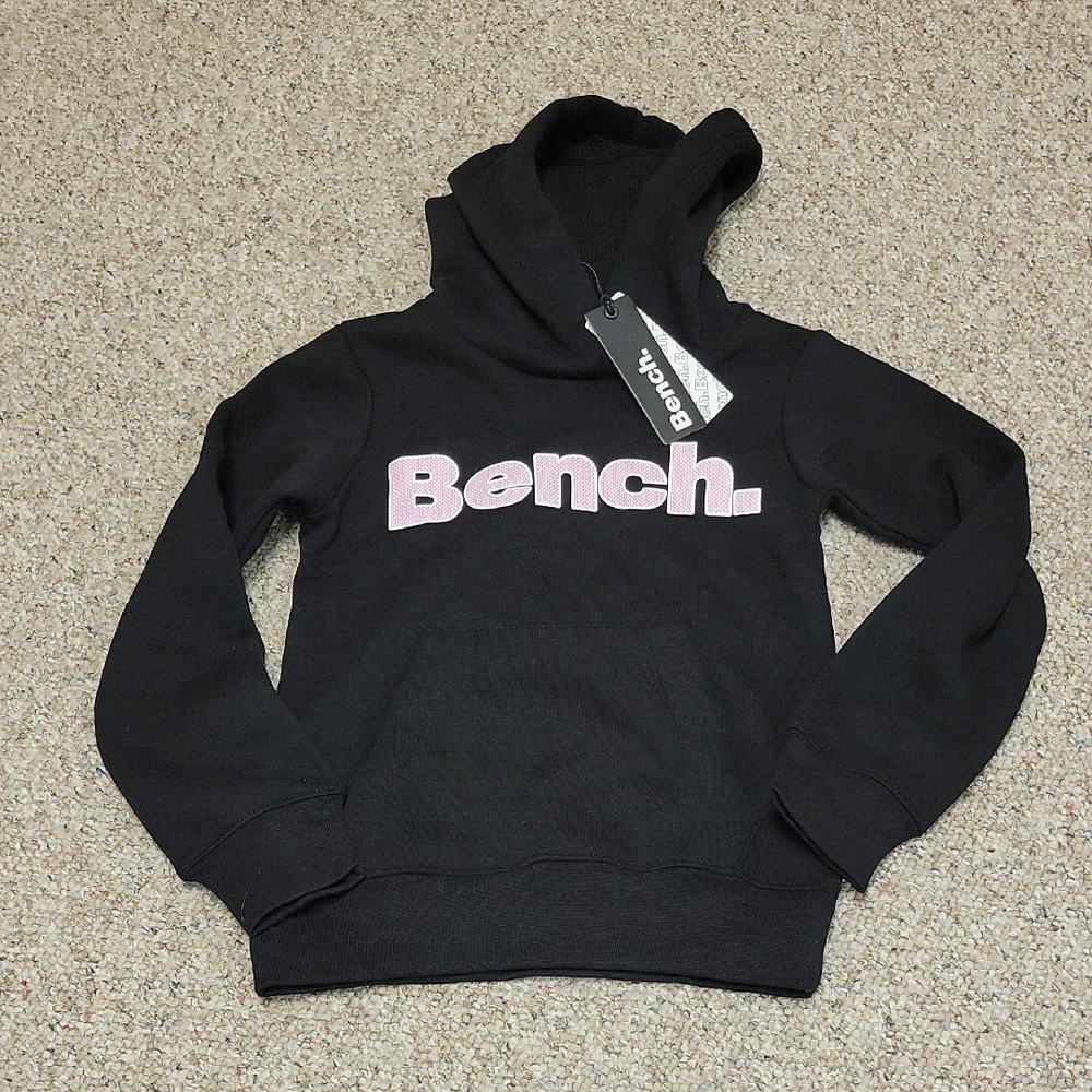 Bench Black Sweatshirt with Pink Branding Youth Sz 7/8 New With Tags hoodie